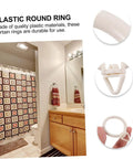 48 Pack Plastic Curtain Rings With Clips Smooth Glide Hanging Rings for Drapes Curtains Screens and Shower Curtains in bathroom