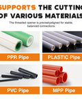 Heavy Duty PVC Pipe Threader Kit For Drill Six One Internal External Threading Tool With 1/2 Inch 3/4 Inch 1 Inch Dies for PPR, PVC pipe.