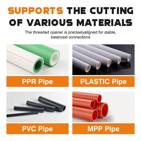 Heavy Duty PVC Pipe Threader Kit For Drill Six One Internal External Threading Tool With 1/2 Inch 3/4 Inch 1 Inch Dies for PPR, PVC pipe.