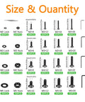 1715 Piece Metric Screw Kit for 3D Printers and Mechanical Hardware with M2 M3 M4 M5 Screws shown with quantity details