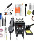 2 In 1 Digital Soldering Station With Hot Air Gun For SMD BGA Rework Desoldering And Welding Repair Tools Pro Grade 760W Kit6 shown with accessories