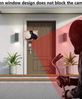 Adhesive Doorbell Mount For Ring And Blink Video Doorbells adjustable angle showing sensor view with intruder detection.
