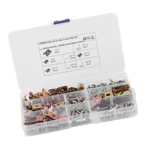 85Pcs Automotive Clip Nuts And Fasteners Kit With U Clips And Stainless Steel Screws Manganese Steel Interior Trim Fasteners Set For Body Panels