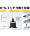 Extreme Cylinder Wood Carving Burr One Eighth Inch Shaft Beefy Coarse For Dremel Foredom DeWalt Milwaukee Rotary Tools Tungsten Carbide Abrasive Bit One Quarter Inch Diameter By One Half Inch Length Rapid Material Removal With Smooth Finish size guide