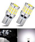 Pack Of 2 Car Wide Led Lights 3W Bulbs Aluminum Reading Lights License Plate Lights Instrument Panel Lights Auto Bulb Replacements Universal Fit For Most Cars, Trucks, SUVs White showing two LED bulbs and lighting examples.
