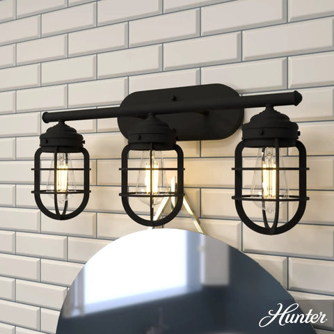 Starklake 3 Light Noble Bronze Vanity Light Dimmable for Bedrooms Kitchens Bathrooms Foyers Medium Size Fixture With Premium Glass Shade