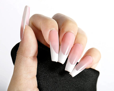 French manicure with Soak Off UV LED Hema Free Nude Gel Nail Polish Set 4x10ml Natural Sheer Pink Colors, chip resistant.