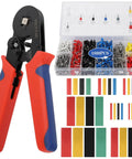 All-In-One Wire Ferrule Crimping Kit With 1800 Ferrules, Self-Adjusting Ratcheting Crimp Tool, with heat shrink tubes, multi-color terminals