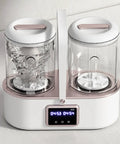 Slick Portable Ultrasonic Underwear Washing Machine With 4000mAh Cordless Battery For Dorms Hotels Rvs And Campsites No Sweat Top Tier Travel Laundry Care with two clear tubs and digital timer.