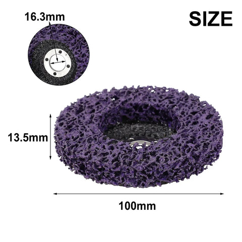 Dense Poly Strip Abrasive Disc Wheels For Paint Rust Removal Angle Grinder Six Piece Set With Integrated Hub 100mm size disc for heavy-duty prep.