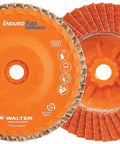 Enduro-Flex 7 Inch Abrasive Flap Disc 40 Grit Pack Of 10 With ECO TRIM Backing, Type 29, front and back view
