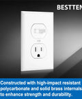 Front view of Two Pack Combo Toggle Light Switch And Duplex Outlet, Single Pole Wall Switch With Grounded Receptacle, 15 Amp 125V.