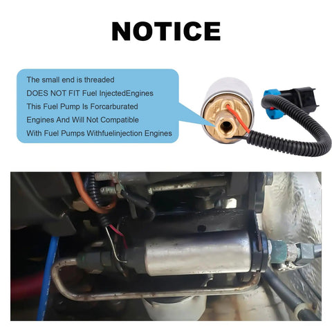 Electric Fuel Pump Replacement For Mercury Mercruiser Marine Boats 4.3L 5.0L 5.7L V6 V8 Carburetor Engines Low Pressure Replaces 861155A3 861155-2 18-8868 Fits Your Old-School Rig installation guidance with thread notice.