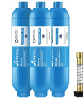 Rv Inline Water Filter For Campers And Trailers With Flex Hose Guards Nsf Certified Lead Free Filters Out Chlorine Rust Bad Tastes Stink And Sediment Over 20 Micron 3 Pack Outdoor Gear displayed with a hose connector.
