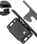 Heavy Duty RV Drawer Latches And Cabinet Door Catches 20 Pack With 10 Lbs Hold Power Includes Mounting Screws close-up view of black ABS latch design