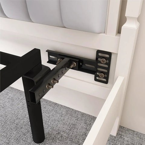 Built Rock Solid Headboard Brackets For Metal Bed Frames adjustable mount securing bed frame with matte black finish.