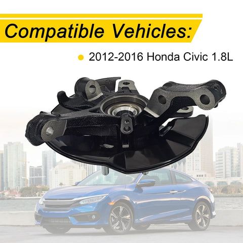 Front Right Passenger Side Steering Knuckle Wheel Hub Bearing Assembly For Honda Civic 1.8L 2012 2013 2014 2015 2016