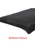 Close-up of Bullnose Carpet Stair Treads 14 Piece Indoor Set Soft Non Slip Self Adhesive Stair Protectors Pet Friendly Rugs Covers Mats