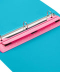 Pink 3 Hole Binder Punch, Compact Desk Tool With 5 Sheet Capacity, Includes 10 Inch Ruler, Paper Chip Tray, And Paper Line Up Guide