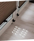 40 Pack Plastic Curtain Hooks for Shower and Window Drapery shown on floor near window blinds