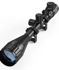 Versatile 6-24x50 AO Rifle Scope With Illuminated Red Green Reticle Long Eye Relief 20mm Mount angled view