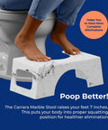 Person using Carrara Marble Toilet Stool In Gray 7 Inch Height For Easier Healthier Pooping Doctor Recommended Bathroom Accessory