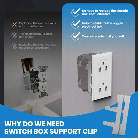 Heavy Duty Switch Box Straps For Electrical Outlet Repair F Clips For Plaster Ears Stable Box Support Holds Up To 50 Lbs Image