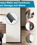 Heavy Duty Self Adhesive Wall Corner Protectors 45 By 1 Inch Solid Aluminum Corner Guards Black Shield Keeps Things Looking Fresh For Drywall And Doors, protecting a wall corner.