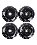52mm Skateboard Wheels With Bearings And Preinstalled Spacers 90A Black Polyurethane Pack Of 4 for beginners, top view
