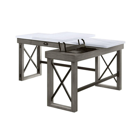 Rock Solid Height Adjustable Standing Desk With Built In Storage Hub For Home Office Computer Setup, showcasing storage features.