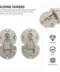 Two Pack Zinc Alloy Folding Cabinet Hinges With Smooth Movement, Lightweight 90 Degree Concealed Door Hinges For Wooden Furniture