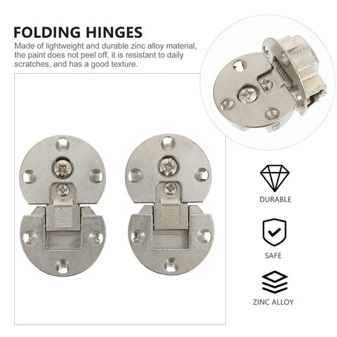 Two Pack Zinc Alloy Folding Cabinet Hinges With Smooth Movement, Lightweight 90 Degree Concealed Door Hinges For Wooden Furniture