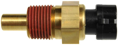 Direct Bolt On Engine Coolant Temperature Sensor With Factory Spec Thermal Grease, brass body and black housing for accurate readings.