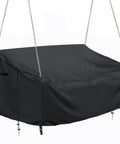 Rugged All Weather Porch Swing Cover Waterproof Outdoor Hanging Swing Protector For 63x28x(32-24)Inch Black Oxford Fabric