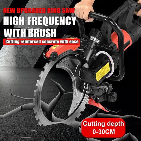 Big 16 Inch Electric Concrete Saw With 3200W Motor, Heavy Duty Circular Cutter For Deep Wall Breaks In Bricks Rebar And Stone, 11.8 Inch Cutting Depth Power Tool with reinforced concrete cutting capability.