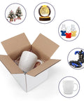 6x6x6 Shipping Boxes For Small Biz, open box with interior view containing a mug, surrounded by product use examples.