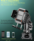 Anti-Theft Phone Mount With Vibration Dampener and Aluminum Arm, Square Base, Fits 5.4 to 7.2 Inch Phones, Front View