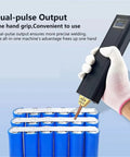 Dope DIY Portable Handheld Spot Welder With 80 Power Levels And Dual Pulse Output For Metal Projects in use on battery pack