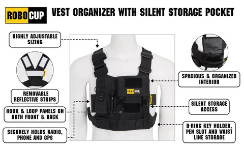 Radio Chest Harness Vest Built For The Job And Ready For Everyday Carry With Adjustable Utility Organizer And Silent Buckle Closure