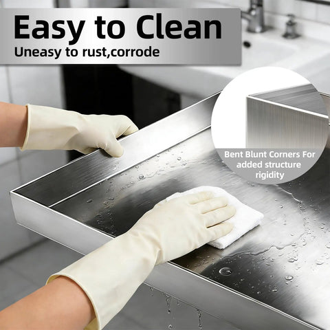Cleaning 32 By 30 By 2.5 Inch Heavy Duty 304 Stainless Steel Washing Machine Pan With Drain Hole and Hose Adapter