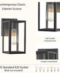 Outdoor Wall Lantern For Porch And Entryway Weather Resistant Exterior Mount Lighting Fixture Black Four Pack Durable Aluminum Sconce Lamp