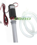 No Sweat 12V DC Centrifugal Fuel Transfer Pump Kit for 55 Gallon Drums with suction and discharge hoses.