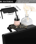 Kick Off Your Desk Upgrade With This Super Solid Black Tv Top Shelf Bracket 2 Pack Monitor Riser Stand For Gaming Setups Gonna Look Dead Legit Today, features glasses and decorative items.