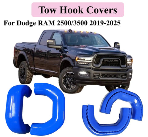 Blue Front Tow Hook Covers For RAM 2500 And 3500, 2019-2026, Hitch Cover Replacement with Dodge RAM Truck