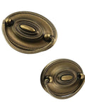 Eight Pcs Old School Antique Brass Bail Drawer Pulls Set for Furniture, oval drop swing cabinet handles, zinc alloy hardware