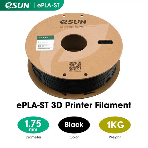 Heavy Duty PLA ST Filament Built Different Toughness For Mechanical Parts Plus 1.75mm Black One Kilogram Spool Smooth Extrusion No Sweat Printing Pro Level Impact Resistant Design