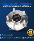 Rear Wheel Hub Assembly 512465 For Ford Focus 2012 2018 With Parking Assist And ABS, shown with 5-lug design and high strength steel.
