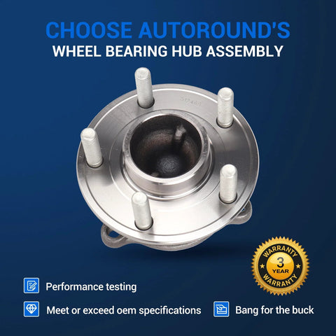Rear Wheel Hub Assembly 512465 For Ford Focus 2012 2018 With Parking Assist And ABS, shown with 5-lug design and high strength steel.