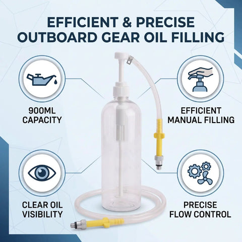 Haofy Outboard Gearcase Oil Transfer Pump 900ml Hand Press With Seals And Washers Direct Replacement For Yamaha Engines Clear Viewing Window Prevents Overfilling And Underfilling During Winter Storage Maintenance Tasks