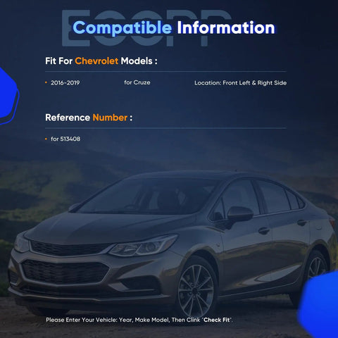 Image showing compatible information for Heavy Duty Wheel Bearing Hub Assembly For Chevrolet Cruze Volt Bolt EV And EUV 2016 To 2023.